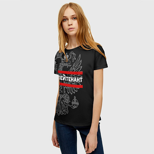 Женская футболка Лейтенант: герб РФ / 3D-принт – фото 3