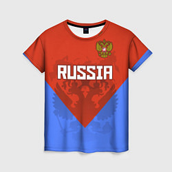 Футболка женская Russia Red & Blue, цвет: 3D-принт