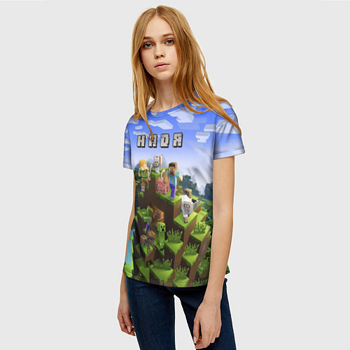 Женская футболка Майнкрафт: Надя / 3D-принт – фото 3
