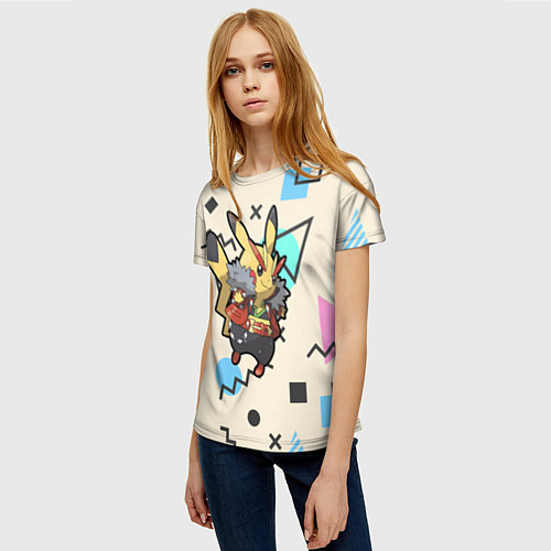 Женская футболка Pikachu Geometry / 3D-принт – фото 3