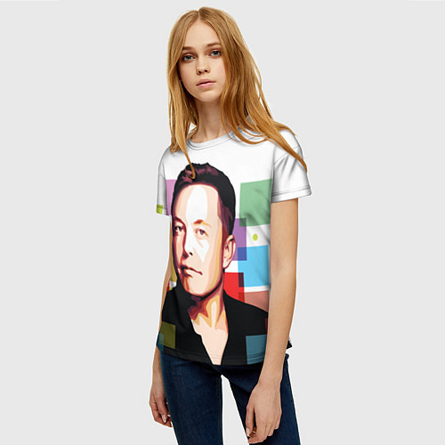Женская футболка Илон Маск / 3D-принт – фото 3