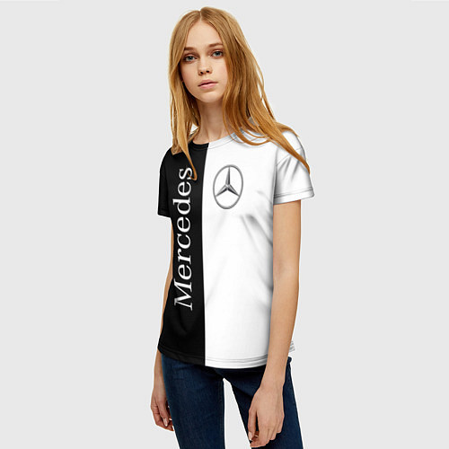 Женская футболка Mercedes B&W / 3D-принт – фото 3