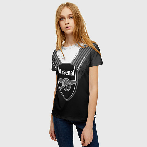 Женская футболка FC Arsenal: Black Style / 3D-принт – фото 3