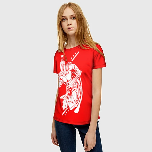 Женская футболка Спартанский гладиатор / 3D-принт – фото 3