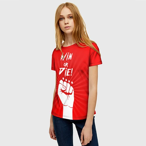 Женская футболка FCSM: Win or Die / 3D-принт – фото 3