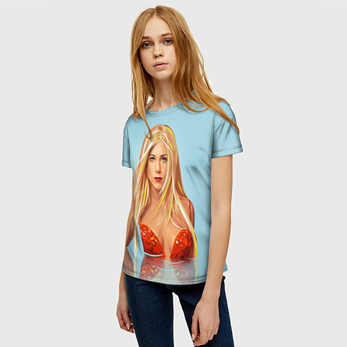 Женская футболка Дженнифер Энистон / 3D-принт – фото 3