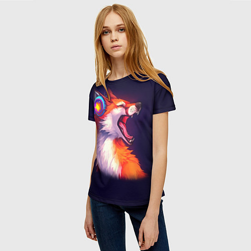Женская футболка Disco Fox / 3D-принт – фото 3
