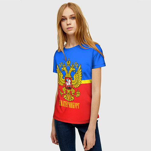 Женская футболка Екатеринбург: Россия / 3D-принт – фото 3