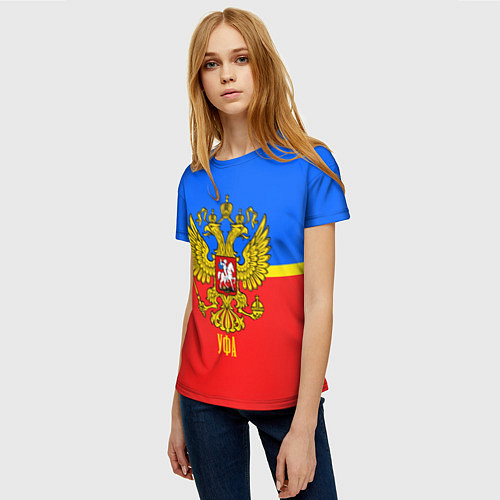 Женская футболка Уфа: Россия / 3D-принт – фото 3