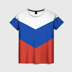 Футболка женская Российский триколор, цвет: 3D-принт