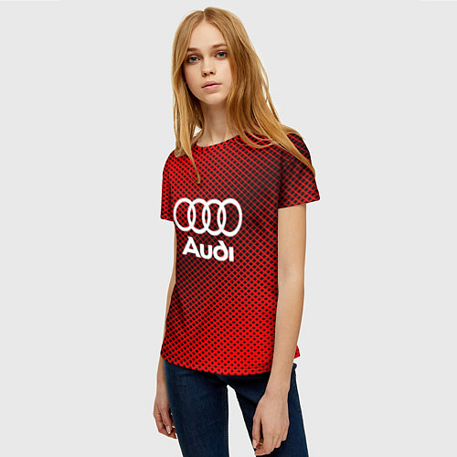 Женская футболка Audi: Red Carbon / 3D-принт – фото 3
