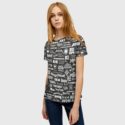 Женская футболка Rock Star / 3D-принт – фото 3