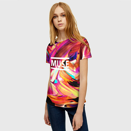Женская футболка MUSE: Neon Colours / 3D-принт – фото 3