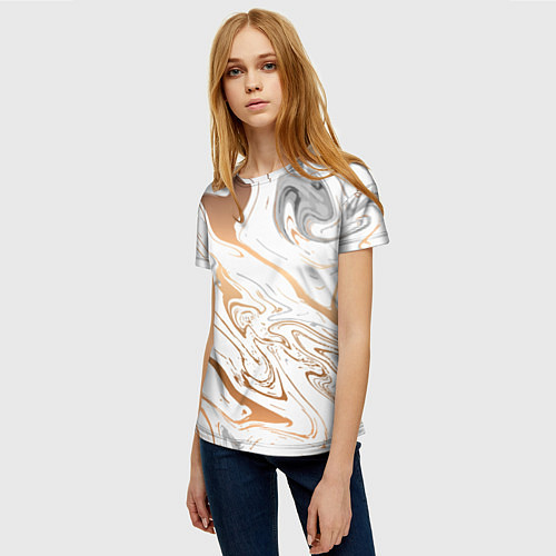 Женская футболка Золотой акрил / 3D-принт – фото 3