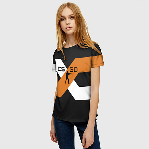 Женская футболка CS:GO X / 3D-принт – фото 3
