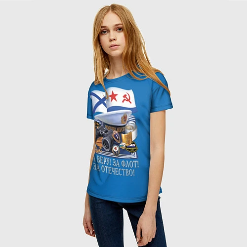 Женская футболка За веру и флот / 3D-принт – фото 3