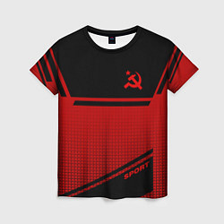 Футболка женская USSR: Black Sport, цвет: 3D-принт