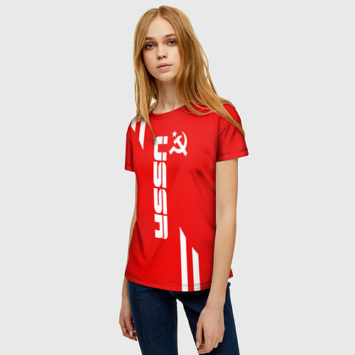 Женская футболка USSR: Red Sport / 3D-принт – фото 3