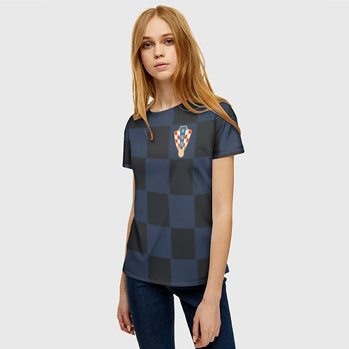 Женская футболка Сборная Хорватии: Гостевая ЧМ-2018 / 3D-принт – фото 3