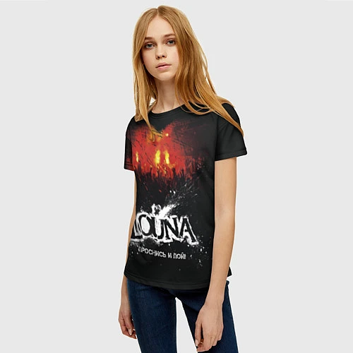 Женская футболка Louna: Проснись и пой / 3D-принт – фото 3