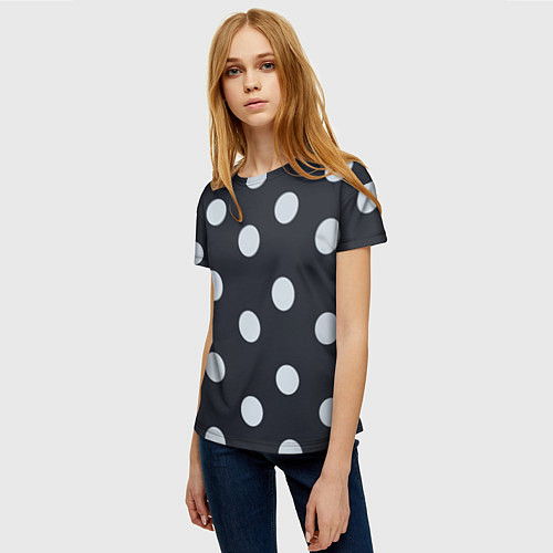 Женская футболка Крупный горох / 3D-принт – фото 3