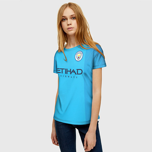 Женская футболка FC Man City: Aguero Home 18-19 / 3D-принт – фото 3