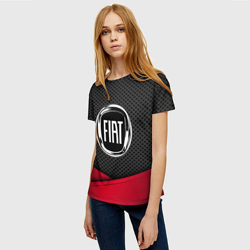 Женская футболка Fiat: Grey Carbon / 3D-принт – фото 3