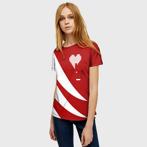 Женская футболка Игра в сердца / 3D-принт – фото 3