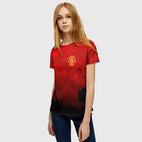Женская футболка FC Man UTD: Red Poly / 3D-принт – фото 3