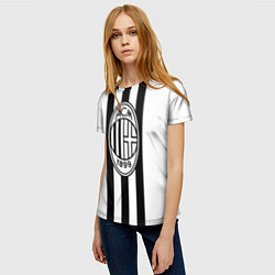 Футболка женская AC Milan: Black & White, цвет: 3D-принт — фото 2