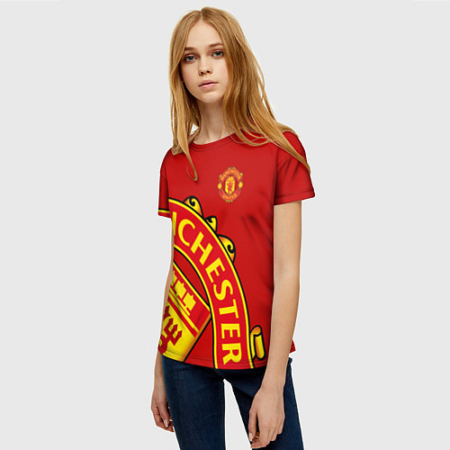 Женская футболка FC Man United: Red Exclusive / 3D-принт – фото 3