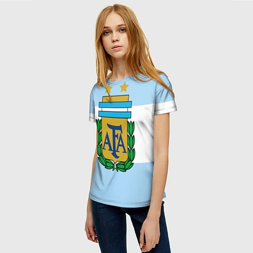 Женская футболка Сборная Аргентины / 3D-принт – фото 3