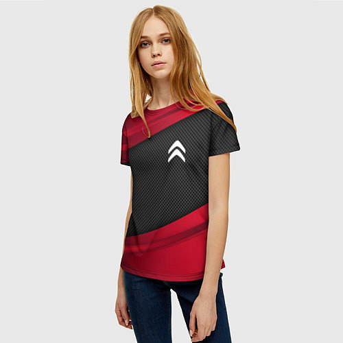 Женская футболка Citroen: Red Sport / 3D-принт – фото 3