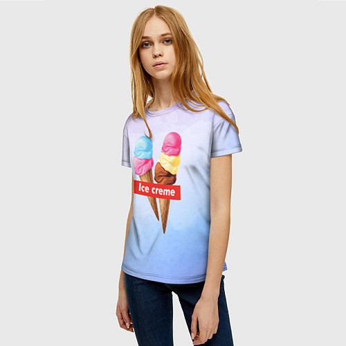 Женская футболка Ice Creme / 3D-принт – фото 3