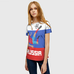 Футболка женская Russia Footballer, цвет: 3D-принт — фото 2