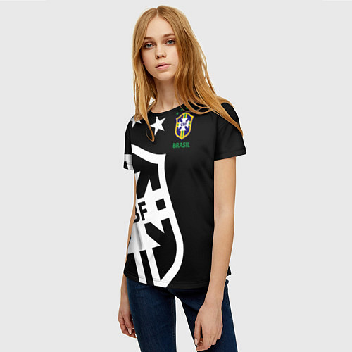 Женская футболка Brazil Team: Exclusive / 3D-принт – фото 3