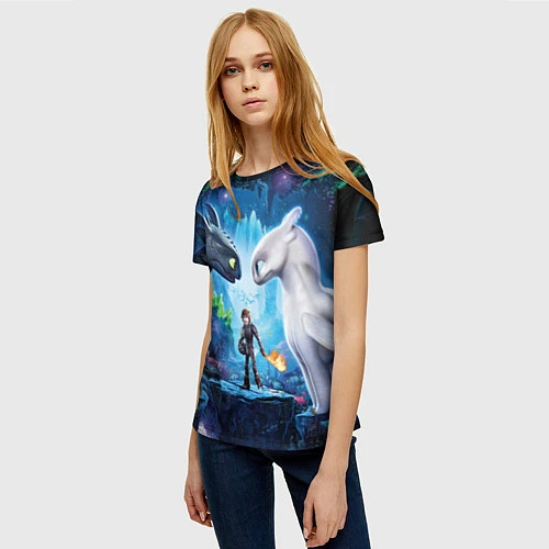 Женская футболка Как приручить дракона / 3D-принт – фото 3