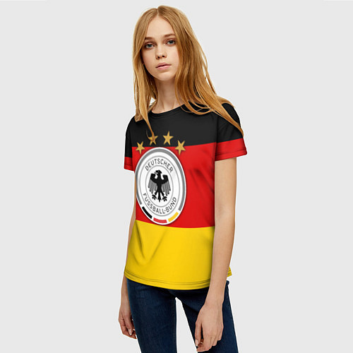 Женская футболка Немецкий футбол / 3D-принт – фото 3