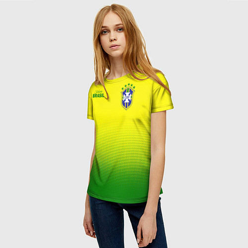 Женская футболка CBF Brasil / 3D-принт – фото 3