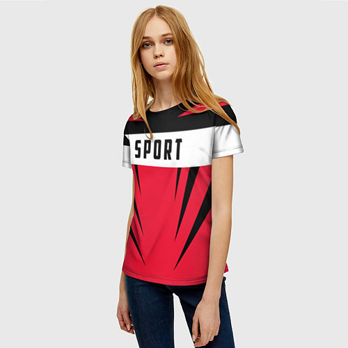 Женская футболка Sport: Red Style / 3D-принт – фото 3