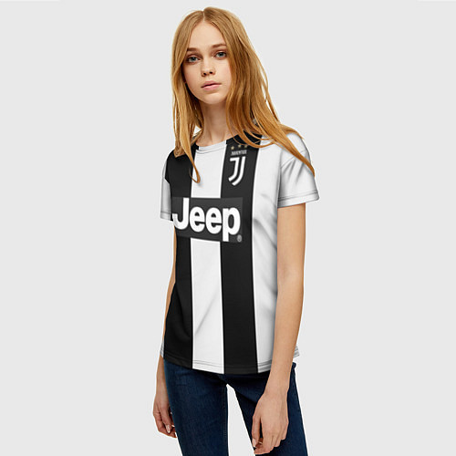 Женская футболка FC Juventus: Ronaldo Home 18-19 / 3D-принт – фото 3