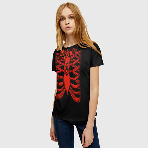 Женская футболка Slipknot Skeleton / 3D-принт – фото 3
