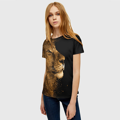 Женская футболка Песчаный лев / 3D-принт – фото 3