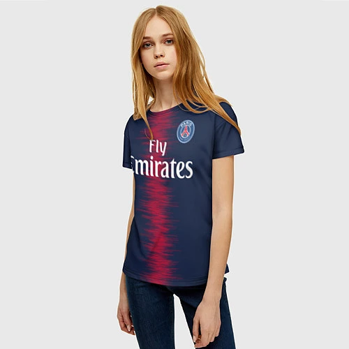 Женская футболка FC PSG Mbappe 18-19 / 3D-принт – фото 3