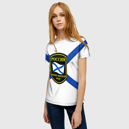 Женская футболка ВМФ Россия / 3D-принт – фото 3