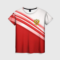 Футболка женская Россия: красная волна, цвет: 3D-принт