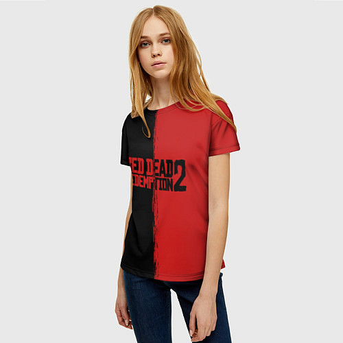 Женская футболка RDD 2: Black & Red / 3D-принт – фото 3