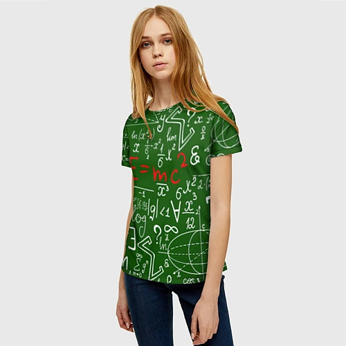 Женская футболка E=mc2: Green Style / 3D-принт – фото 3