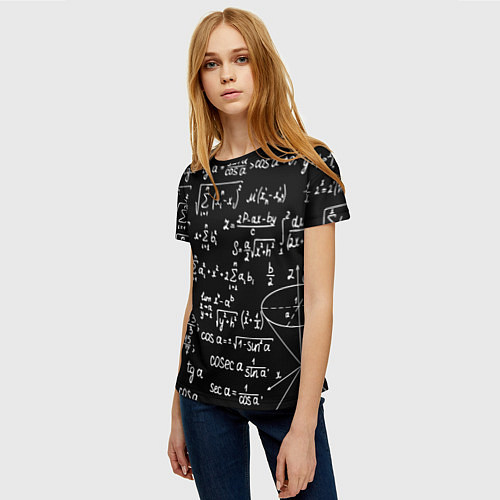 Женская футболка Алгебраические формулы / 3D-принт – фото 3