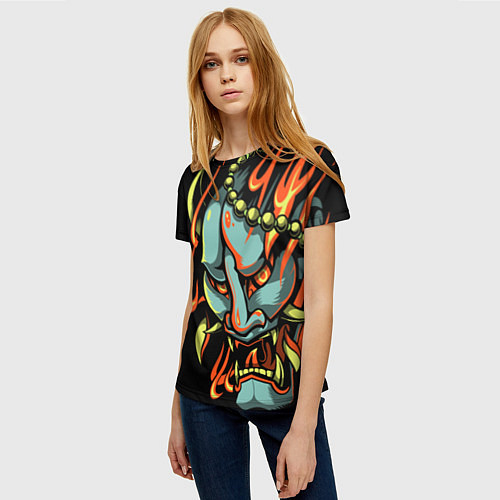 Женская футболка Демон Они / 3D-принт – фото 3
